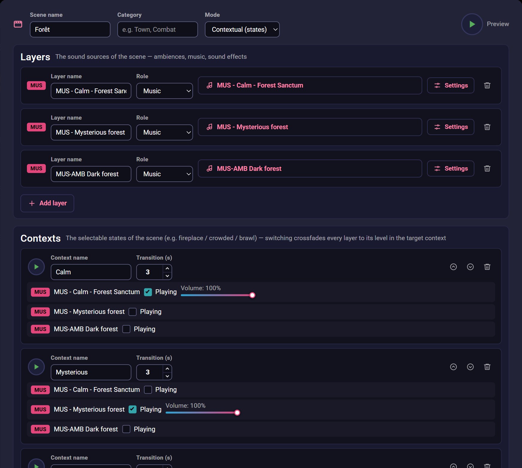 The scene editor
