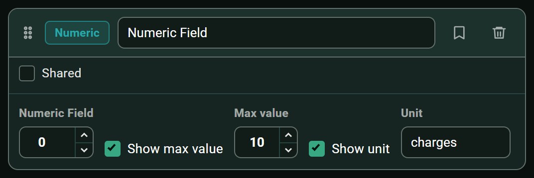 Numeric, configuration