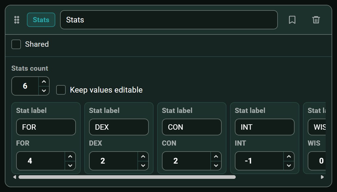 Stats, configuration